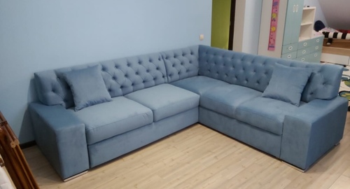 Перетяжка углового дивана на дому.  Бугуруслан